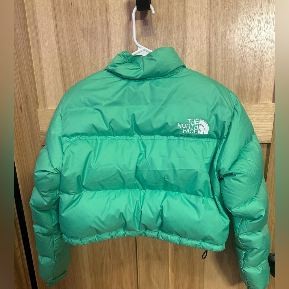The North Face Cropped Nuptse Jacket 'Chlorophyll Green' size Small cropped - Picture 5 of 11